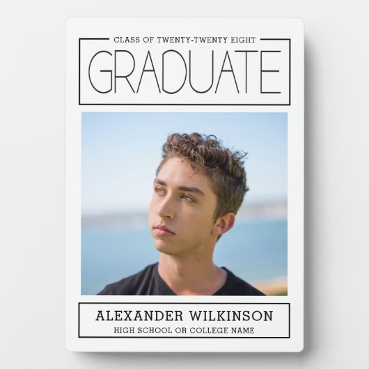 Moderne Typografie Minimalistischer Foto Abschluss Fotoplatte (Vorderseite)