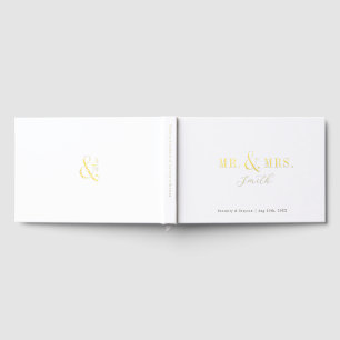 Moderne Typografie minimalistischer Mr-und-Mrs-Hoc Gästebuch