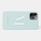 Moderne Typografie Mint Turquoise Monogram Initial Case-Mate iPhone Hülle (Rückseite (Horizontal))