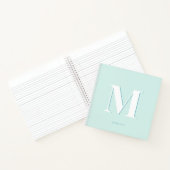 Moderne Typografie Mint Turquoise Monogram Initial Notizblock (Innenseite)