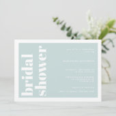 Moderne Typografie Minze Türkisfarben Brautparty Einladung (Stehend Vorderseite)
