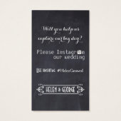 Moderne Typografie mit Instagram Hashtag Hochzeit (Rückseite)