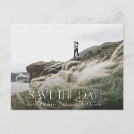 Moderne Typografie mit minimalem Schwarzweiß-Foto Ankündigungspostkarte