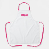 Moderne Typografie mit Zucker in heiß rosa, mädche Schürze (Vorderseite)