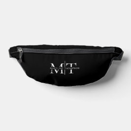 Moderne Typografie Monogram Black Bauchtasche