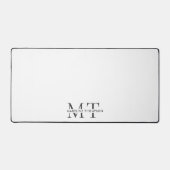 Moderne Typografie Monogram Black Gray Schreibtischunterlage (Vorderseite)