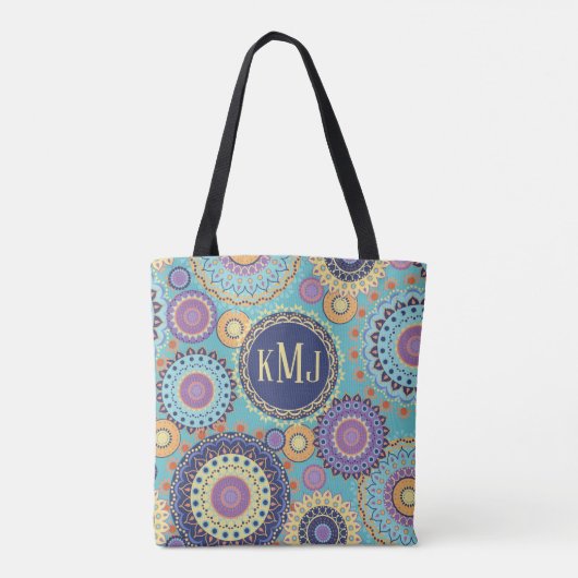 Moderne Typografie Monogramm Personalisiert Tasche (Rückseite)
