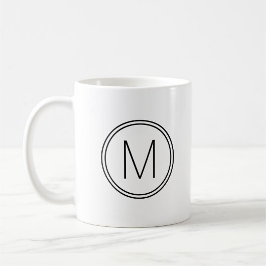 Moderne Typografie Monogramm Schwarz/Weiß Kaffeetasse (Links)