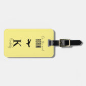 Moderne Typografie Monogramm und Name personalisie Gepäckanhänger (Vorderseite horizontal)