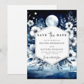 Moderne Typografie Moonlit Wedding Save The Date (Vorne/Hinten)