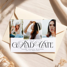 Moderne Typografie Multi-Foto Elegante Abschlussfe