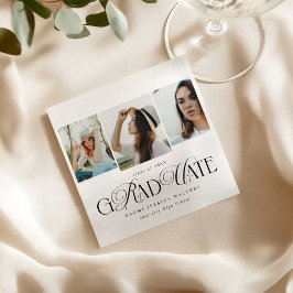 Moderne Typografie Multi Foto Elegante Abschlussfe Serviette