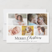 Moderne Typografie Multi Foto Frohe Weihnachten (Vorderseite)