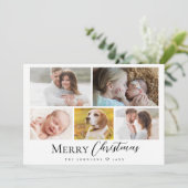 Moderne Typografie Multi Foto Frohe Weihnachten (Stehend Vorderseite)