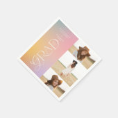 Moderne Typografie-Multi-Foto-Graduierte willkomme Serviette (Ecke)