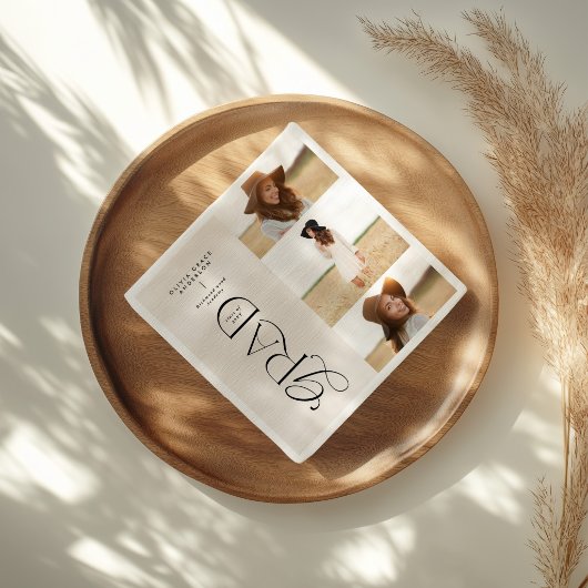 Moderne Typografie-Multi-Foto-Graduierte willkomme Serviette
