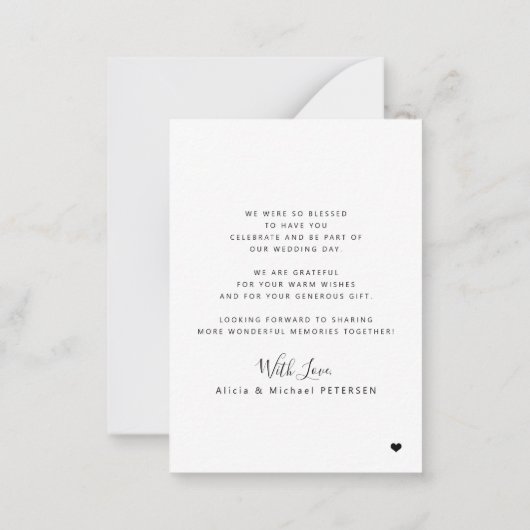 Moderne Typografie Multi-Foto Hochzeit danke Mitteilungskarte (Rückseite)