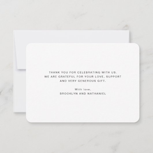 Moderne Typografie mutig Danke Karte (Rückseite)