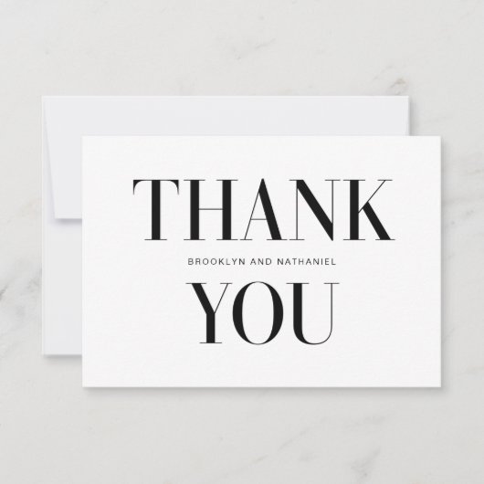 Moderne Typografie mutig Danke Karte (Vorderseite)