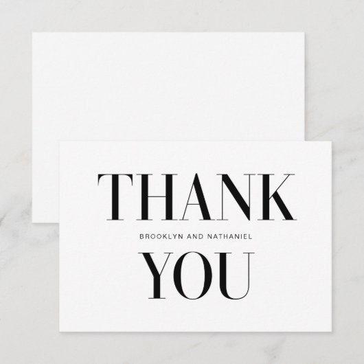 Moderne Typografie mutig Danke Karte (Vorne/Hinten)