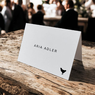 Moderne Typografie Name Chicken Wedding Platzkarte Tischnummer