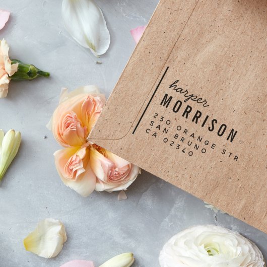 Moderne Typografie, Name und Rücksendeadresse Permastempel