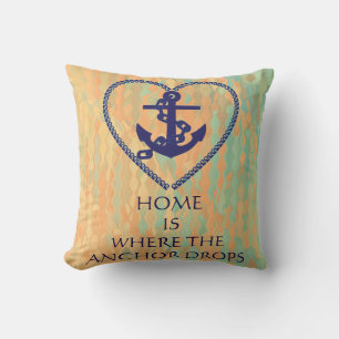 Moderne Typografie Nautical Themed Anchor Kissen