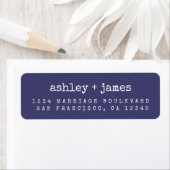 Moderne Typografie Navy Blue Wedding Rücksendeadre (Insitu)