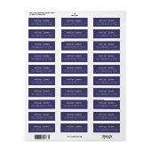 Moderne Typografie Navy Blue Wedding Rücksendeadre (Vorne)