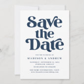 Moderne Typografie Navy Save The Date (Vorderseite)