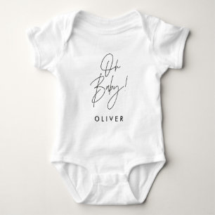 Moderne Typografie Oh Baby Dusche Party Geschenk Strampler