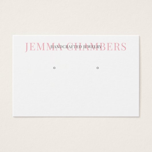 Moderne Typografie Ohrringe Schmuckkarten (Vorderseite)