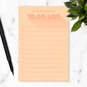 Moderne Typografie Orange To-Do-Liste Post-it Klebezettel