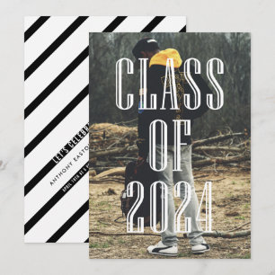 Moderne Typografie-Overlay Abschlussklasse 2024 Einladung