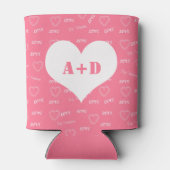 Moderne Typografie-Paar-Monogramm-Initialen Liebe Dosenkühler (Rückseite)