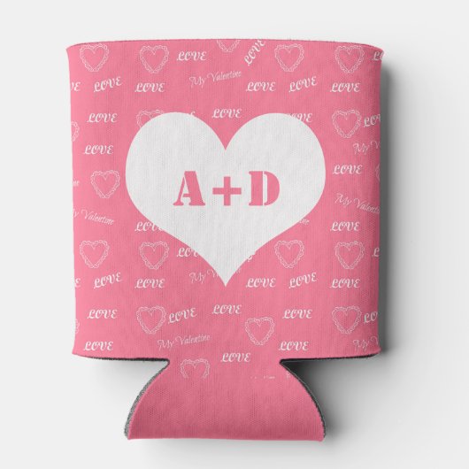 Moderne Typografie-Paar-Monogramm-Initialen Liebe Dosenkühler (Rückseite)