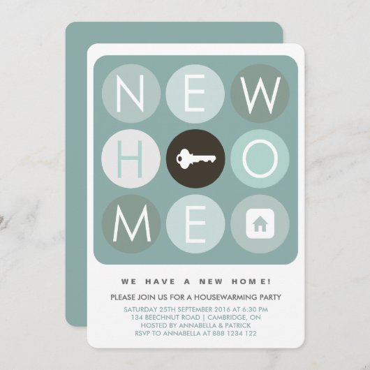 Moderne Typografie-Party Einladung (Vorne/Hinten)