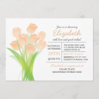 Moderne Typografie Peach Tulip Baby Dusche