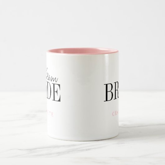 Moderne Typografie Personalisiert Team Bride Tasse (Mittel)