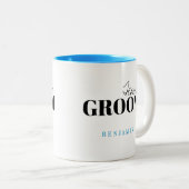 Moderne Typografie Personalisiert Team Groom Tasse (VorderseiteRechts)