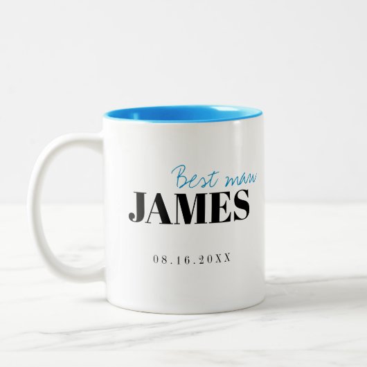 Moderne Typografie - Personalisierte Trauzeuge-Tas Zweifarbige Tasse (Links)