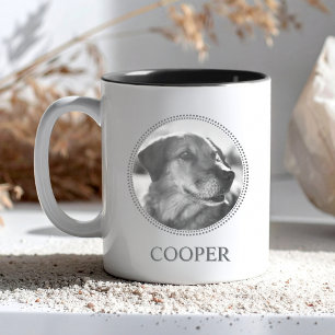 Moderne Typografie Personalisierter Haustierbecher Zweifarbige Tasse