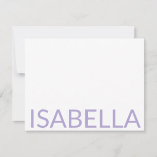 Moderne Typografie Personalisierter Lavendel-Name Mitteilungskarte