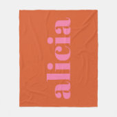 Moderne Typografie - Personalisierter Name | Rosa Fleecedecke (Vorderseite)