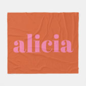 Moderne Typografie - Personalisierter Name | Rosa  Fleecedecke (Vorderseite (Horizontal))