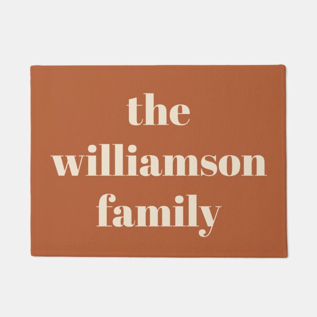 Moderne Typografie - Personalisierter Name | Rost Fußmatte (Vorderseite)