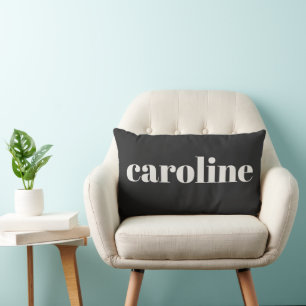 Moderne Typografie Personalisierter Name Schwarz W Lendenkissen