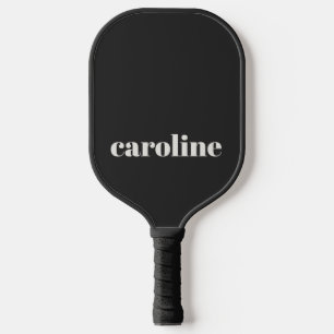 Moderne Typografie Personalisierter Name Schwarz W Pickleball Schläger