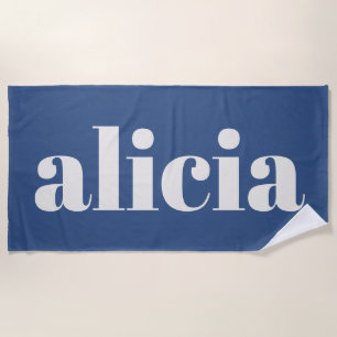 Moderne Typografie Personalisierter Name Sommer Bl Strandtuch