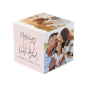 moderne Typografie pink mädchenhaft schwarz 40. Ge Würfel (Rückseite Schrägansicht)